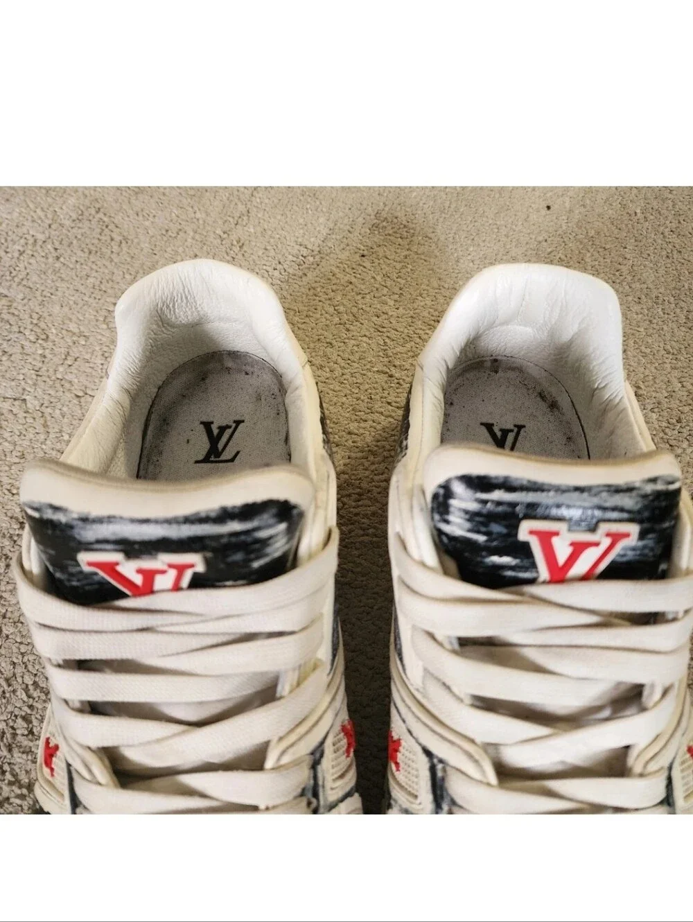 Louis Vuitton LV 'Colored In' White Trainer Men's Sneaker Size 6.5 LV/8 US